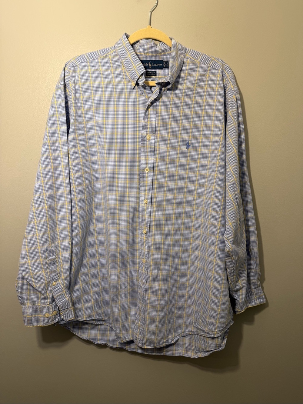 Ralph Lauren Light Blue and Yellow Plaid Button-Down Shirt